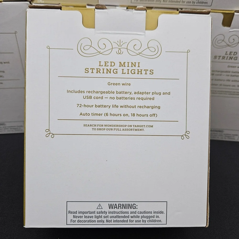 Wondershop LED Mini‎ String Lights 50ct Multicolor 8 Functions Lot of 5 Boxes